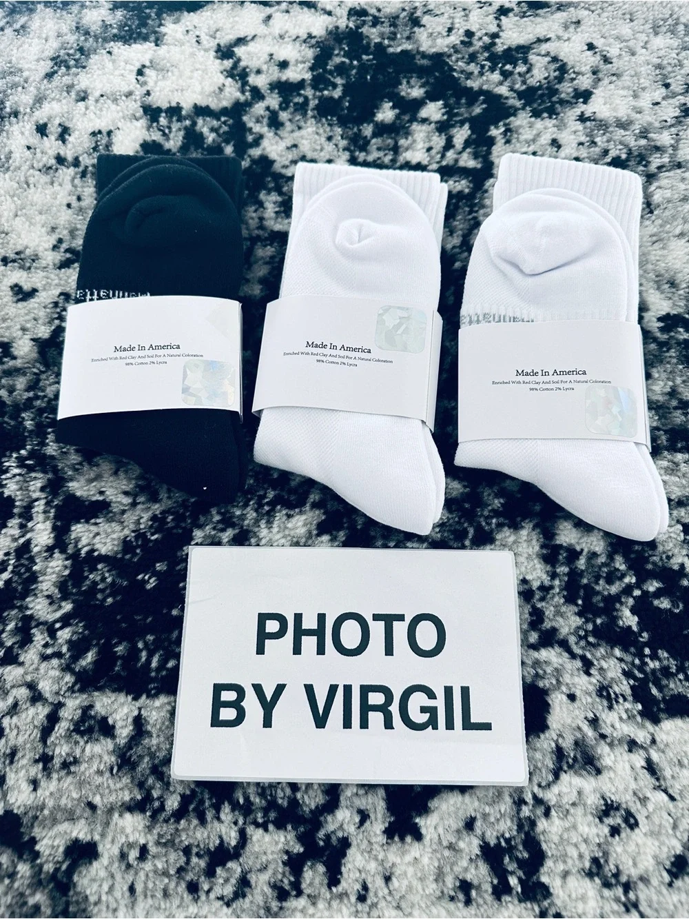 Hidden NY Crew Logo Athletic Socks 9-12 Black, White (3-Pack) OS 100% Authentic